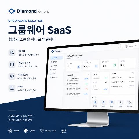 멀티테넌트 기업용 그룹웨어 SaaS 화면